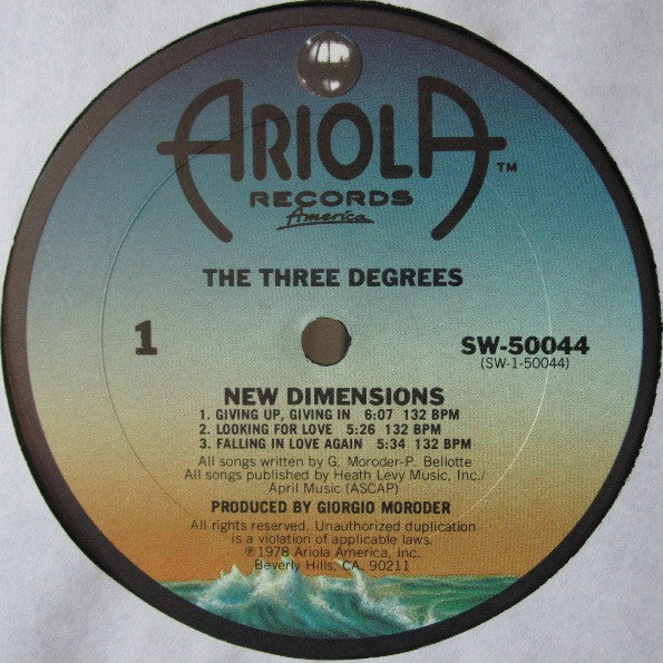 The Three Degrees : New Dimensions (LP, Album, Gat)