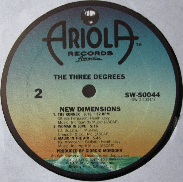 The Three Degrees : New Dimensions (LP, Album, Gat)