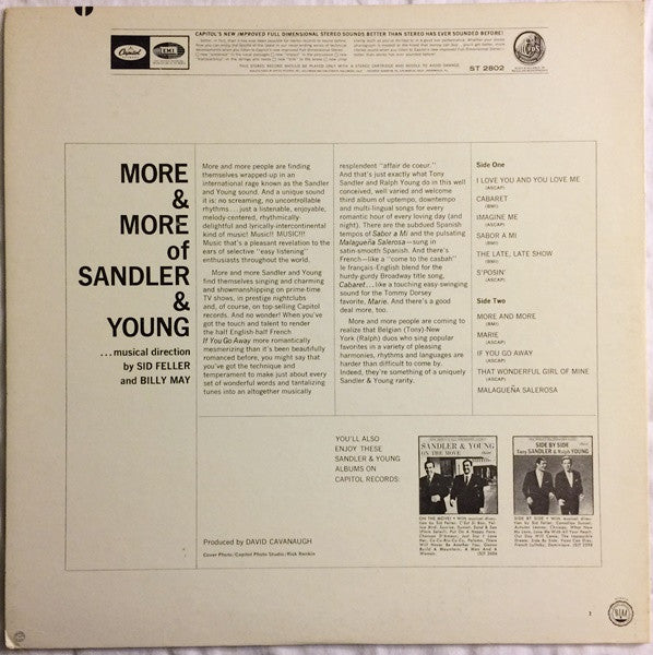 Sandler & Young : More & More Of Tony Sandler & Ralph Young (LP, Album)