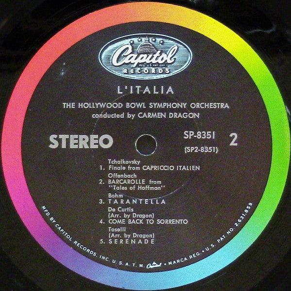 The Hollywood Bowl Symphony Orchestra Conducted By Carmen Dragon : L'Italia (LP)