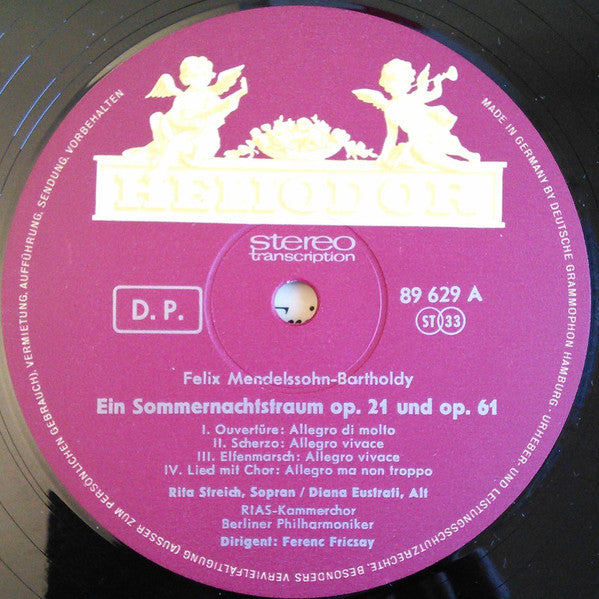 Felix Mendelssohn-Bartholdy - Berliner Philharmoniker Dirigent Ferenc Fricsay : Ein Sommernachtstraum (LP, Fak)