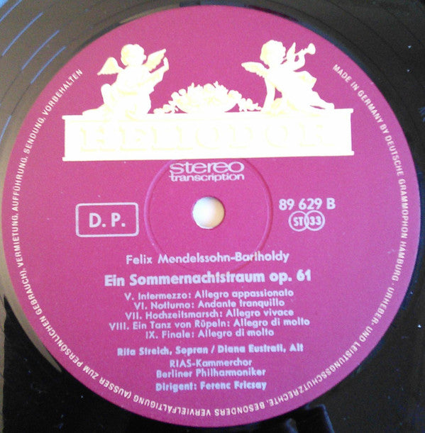 Felix Mendelssohn-Bartholdy - Berliner Philharmoniker Dirigent Ferenc Fricsay : Ein Sommernachtstraum (LP, Fak)