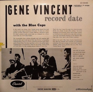 Gene Vincent & His Blue Caps : A Gene Vincent Record Date (LP, Album, Mono, RE, Red)