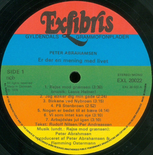 Peter Abrahamsen : Er Der En Mening Med Livet (Digte Af Rudolf Nielsen Sunget Af Peter Abrahamsen) (LP, Album)