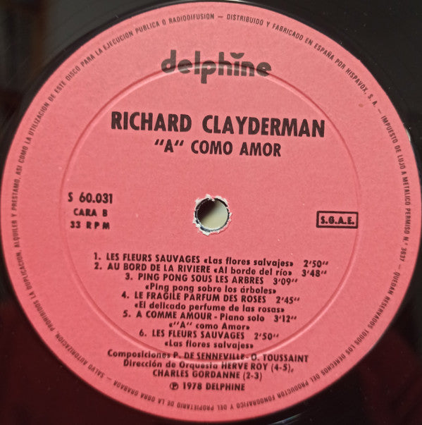 Richard Clayderman : A Como Amor (LP, Album)