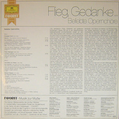 Various : Flieg, Gedanke Beliebte Opernchöre (LP, Comp)