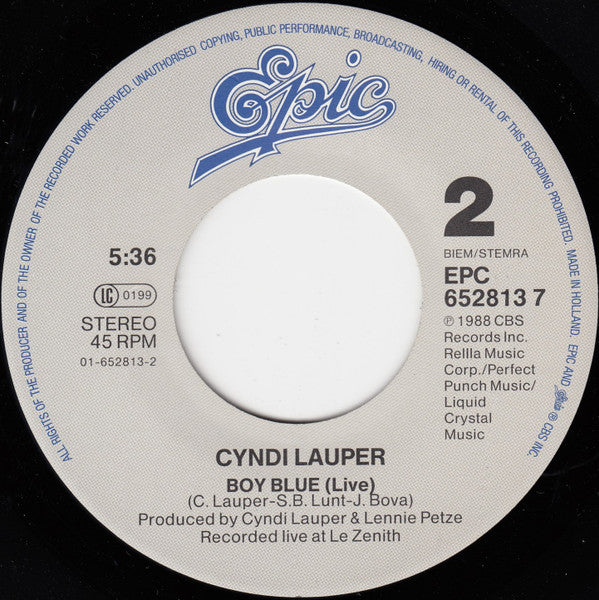 Cyndi Lauper : Hole In My Heart (All The Way To China) (7", Single)