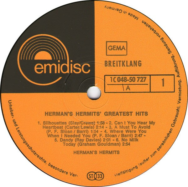 Herman's Hermits : Greatest Hits (LP, Comp)