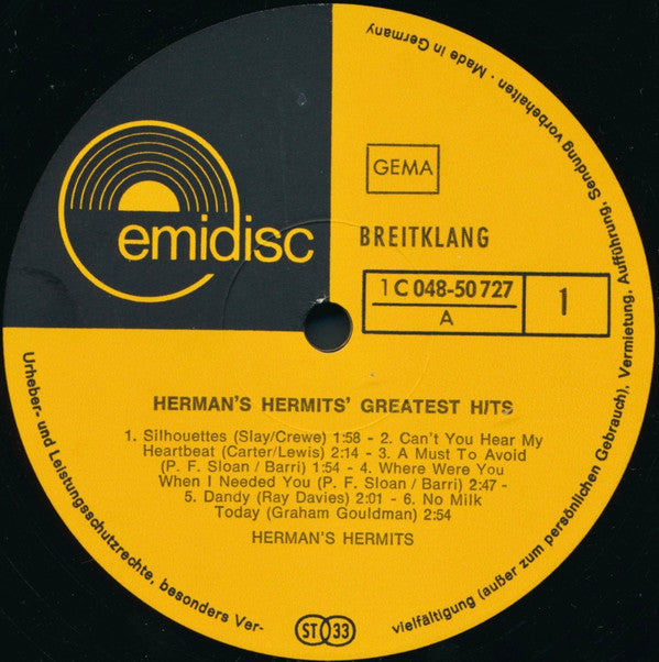 Herman's Hermits : Greatest Hits (LP, Comp)