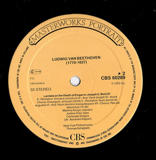 Ludwig van Beethoven, Martina Arroyo, Justino Diaz, The New York Philharmonic Orchestra, Thomas Schippers : Ah Perfido Op 65 - Cantana On The Death Of Empror Joseph 2. Wo O 87 (LP)