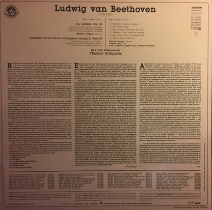 Ludwig van Beethoven, Martina Arroyo, Justino Diaz, The New York Philharmonic Orchestra, Thomas Schippers : Ah Perfido Op 65 - Cantana On The Death Of Empror Joseph 2. Wo O 87 (LP)