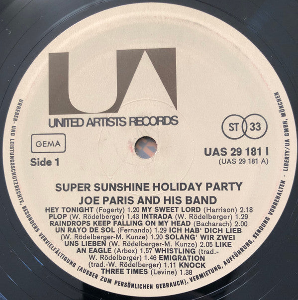 Joe Paris & His Band : Supersunshine Holidayparty (LP, Album)