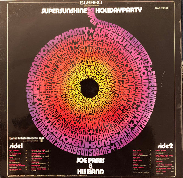 Joe Paris & His Band : Supersunshine Holidayparty (LP, Album)