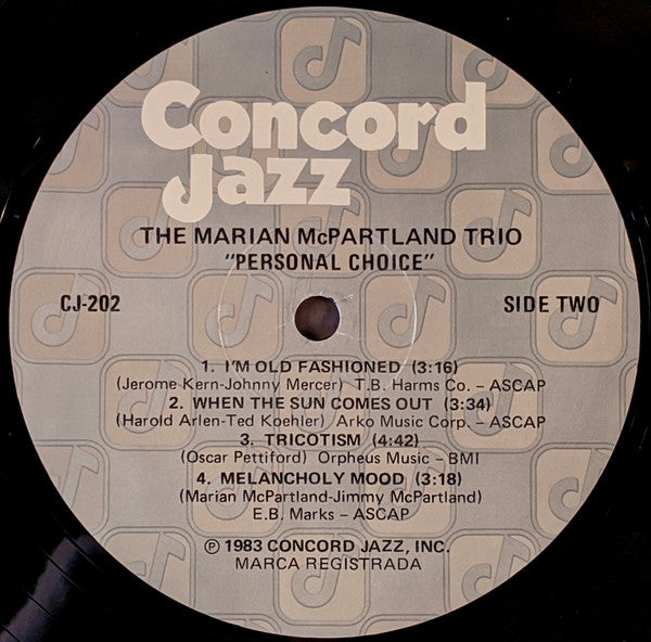 Marian McPartland Trio : Personal Choice (LP, Album)