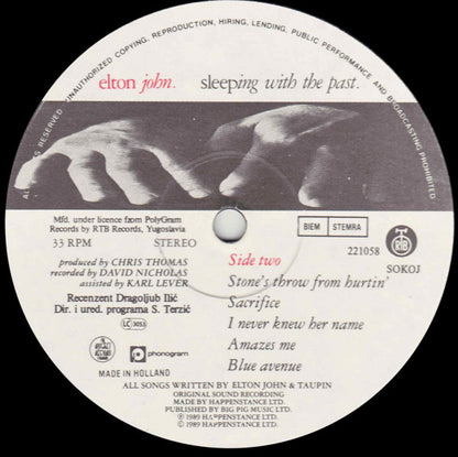 Elton John : Sleeping With The Past (LP, Album)