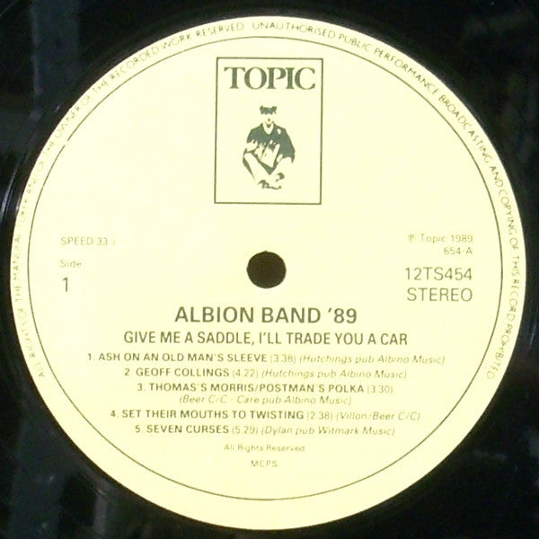 The Albion Band : Give Me A Saddle, I'll Trade You A Car (LP, Album)