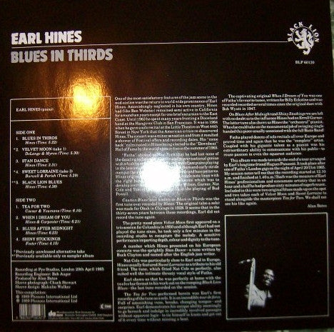 Earl Hines : Blues In Thirds (LP, Album, RE)