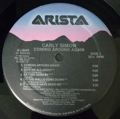 Carly Simon : Coming Around Again (LP, Album, All)