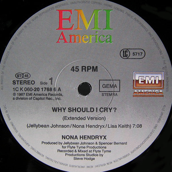 Nona Hendryx : Why Should I Cry? (12")