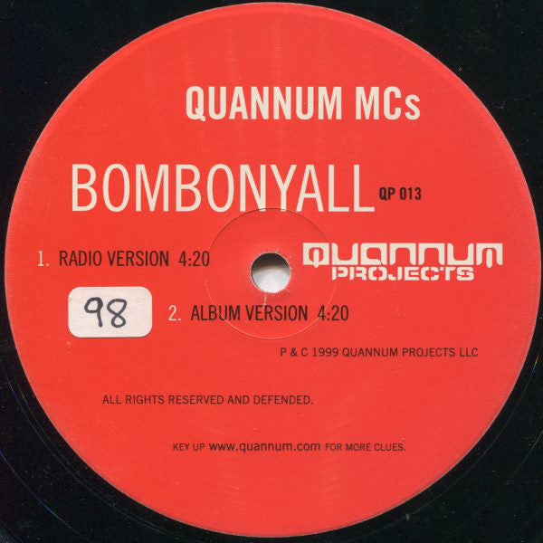 Quannum MC's : Bombonyall (12", Single)