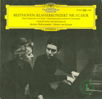 Ludwig van Beethoven - Christoph Eschenbach - Berliner Philharmoniker · Herbert von Karajan : Klavierkonzert Nr. 1 C-dur = Piano Concerto No. 1 In C Major = Concerto Pour Piano Et Orchestre No 1 En Ut Majeur  (LP, Album)