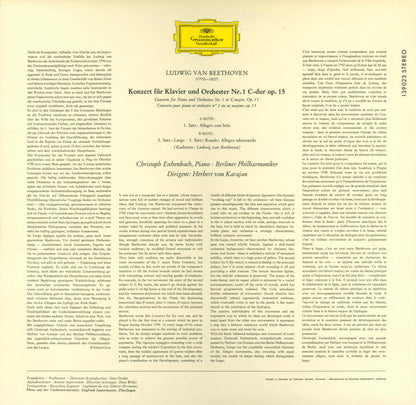 Ludwig van Beethoven - Christoph Eschenbach - Berliner Philharmoniker · Herbert von Karajan : Klavierkonzert Nr. 1 C-dur = Piano Concerto No. 1 In C Major = Concerto Pour Piano Et Orchestre No 1 En Ut Majeur  (LP, Album)