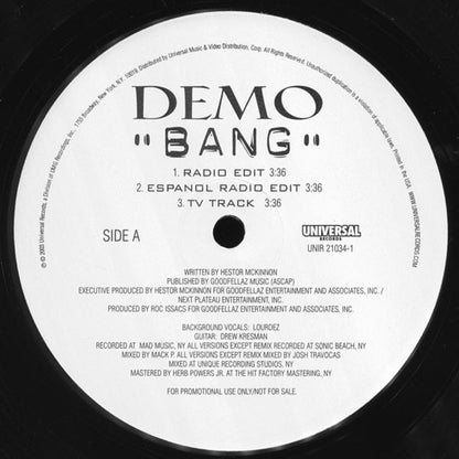 DJ Demo (6) : Bang (12", Promo)