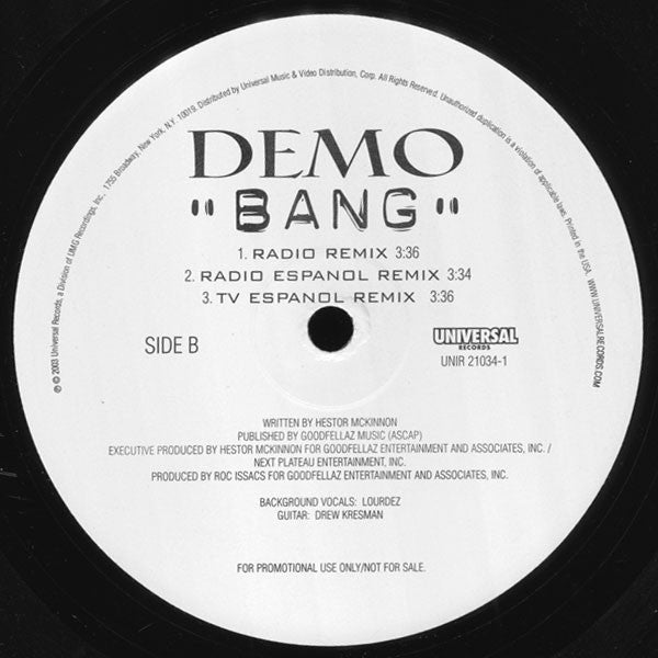 DJ Demo (6) : Bang (12", Promo)