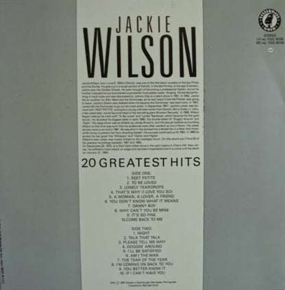 Jackie Wilson : 20 Greatest Hits (LP, Comp)