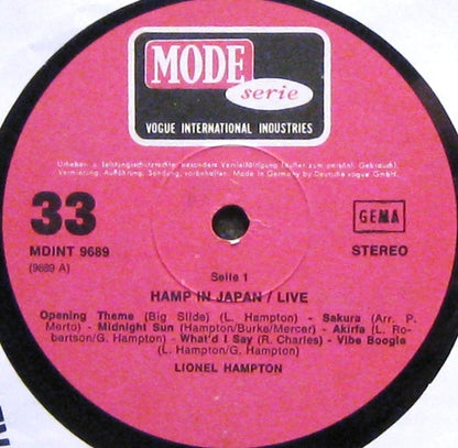 Lionel Hampton : Hamp In Japan Live (LP)