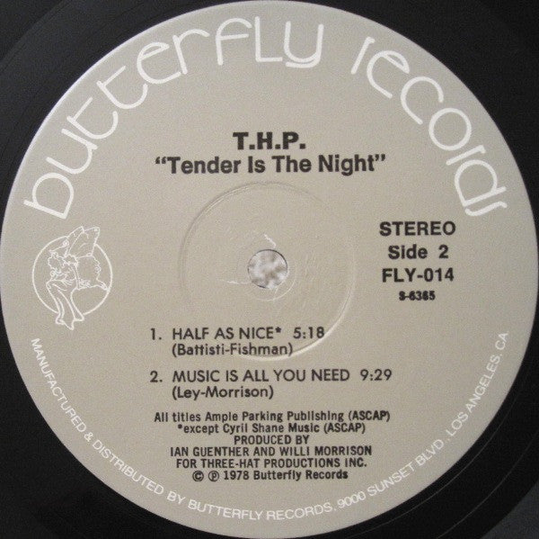 THP Orchestra : THP #2 - Tender Is The Night (LP, Album)