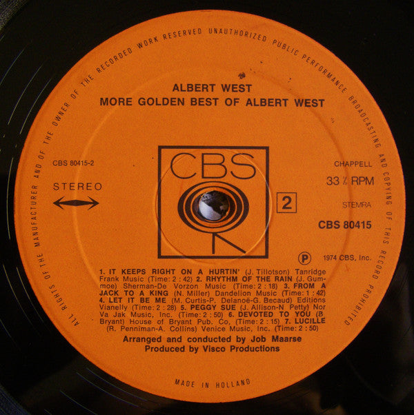 Albert West : More Golden Best Of Albert West (LP, Album)