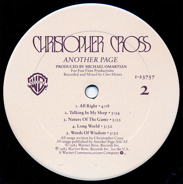 Christopher Cross : Another Page (LP, Album, Club)