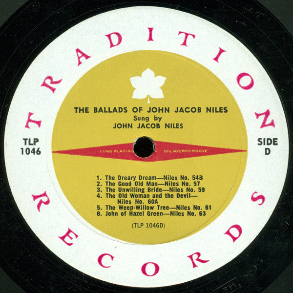 John Jacob Niles : The Ballads Of John Jacob Niles (2xLP, Album, Mono)