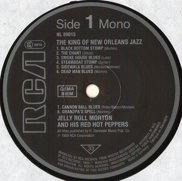 Jelly Roll Morton's Red Hot Peppers : The King Of New Orleans Jazz (LP, Comp, Mono, RE)