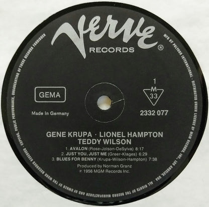 Gene Krupa • Lionel Hampton • Teddy Wilson : Gene Krupa • Lionel Hampton • Teddy Wilson (LP, Album, RE)