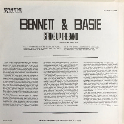 Tony Bennett With Count Basie Orchestra : Bennett & Basie Strike Up The Band (LP, Album)