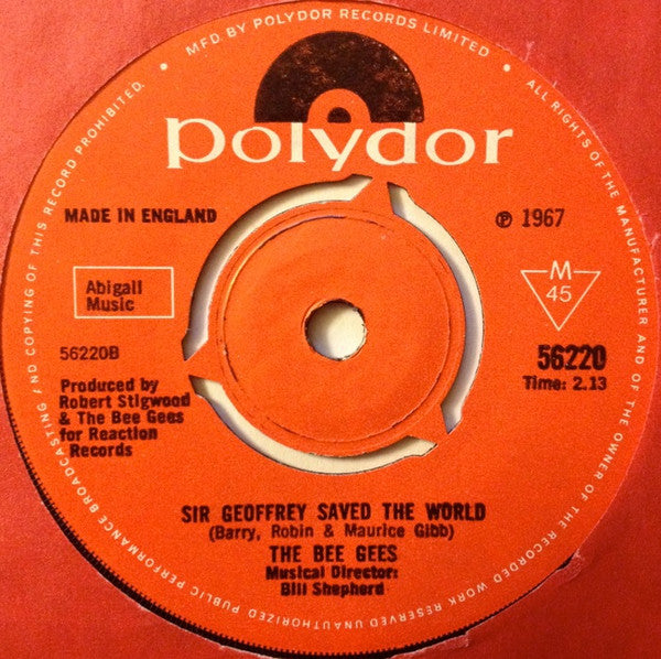 Bee Gees : World (7", Single, Mono, 3-p)