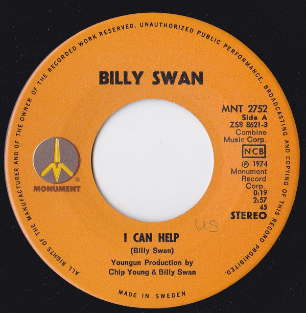 Billy Swan : I Can Help / Ways Of A Woman In Love (7", Single)