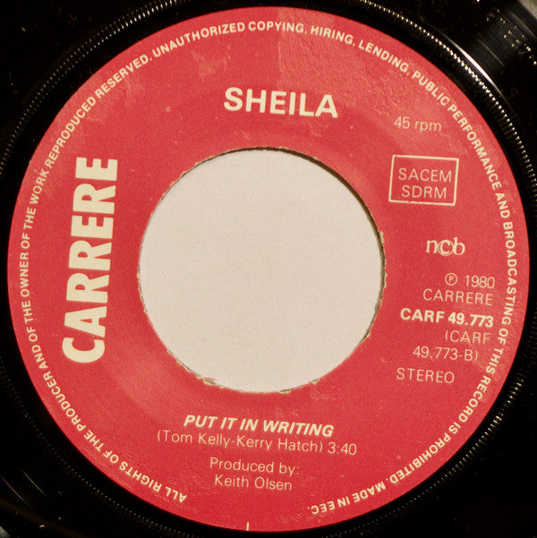 Sheila (5) : Little Darlin' (7", Single)