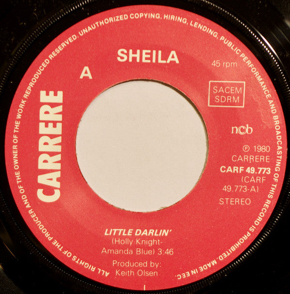 Sheila (5) : Little Darlin' (7", Single)