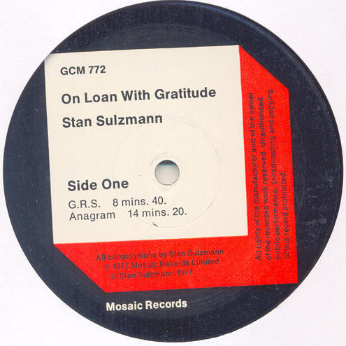 Stan Sulzmann : On Loan With Gratitude (LP, Album)