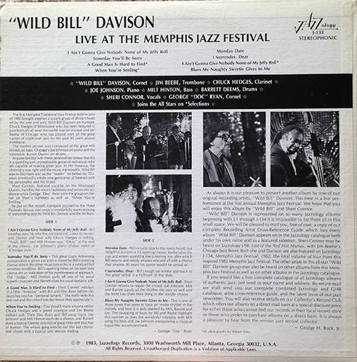 Wild Bill Davison : Live At The Memphis Jazz Festival (LP, Album)