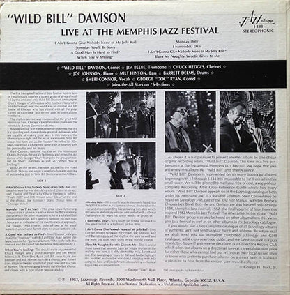 Wild Bill Davison : Live At The Memphis Jazz Festival (LP, Album)