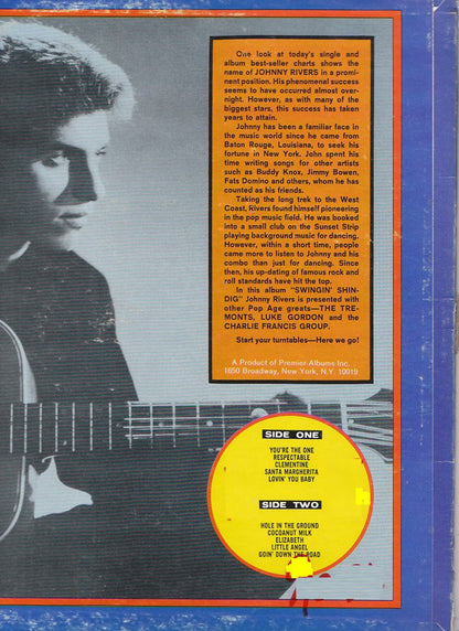 Johnny Rivers Also Starring The Tremonts, Luke Gordon (2), Charlie Francis (4) : Swingin' Shindig  (LP, Comp)