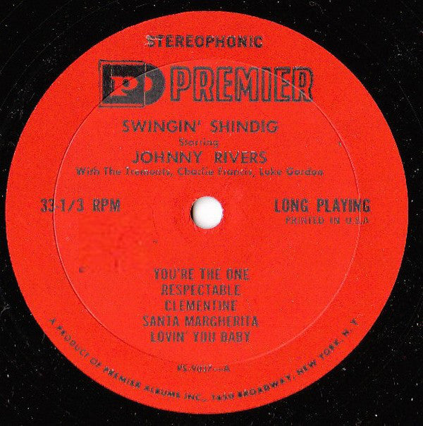 Johnny Rivers Also Starring The Tremonts, Luke Gordon (2), Charlie Francis (4) : Swingin' Shindig  (LP, Comp)