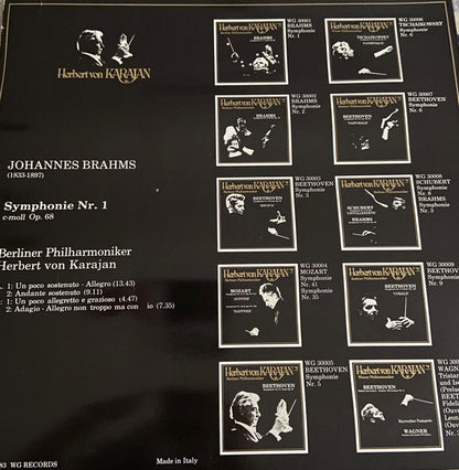 Johannes Brahms, Herbert Von Karajan : Symphonie Nr.1 C-Moll Op.68 (LP)