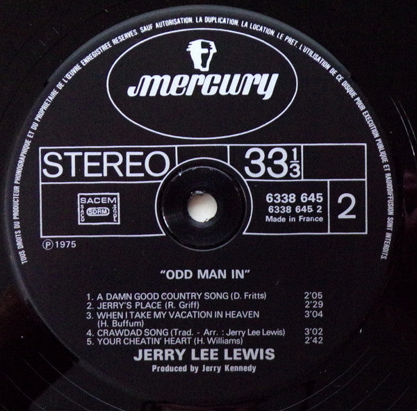 Jerry Lee Lewis : Odd Man In (LP, Album)