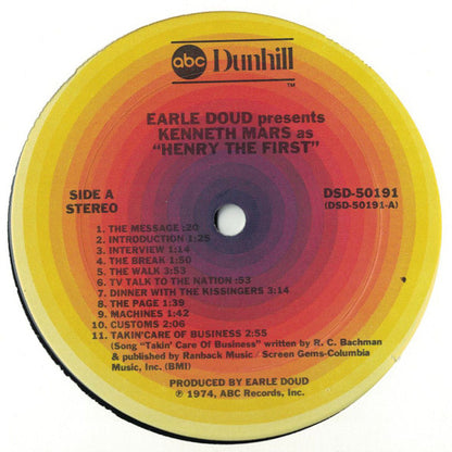Earle Doud Presents Kenneth Mars : Earle Doud Presents Kenneth Mars As "Henry The First" (LP)
