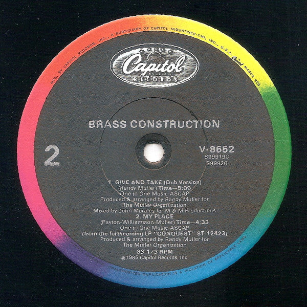 Brass Construction : Give And Take (12")